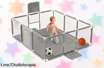 Parque infantil plegable JUPPLIES con porterías y canasta, un planazo rebajado para que los peques jueguen a lo grande; ¡no dejes pasar esta diversión asegurada!