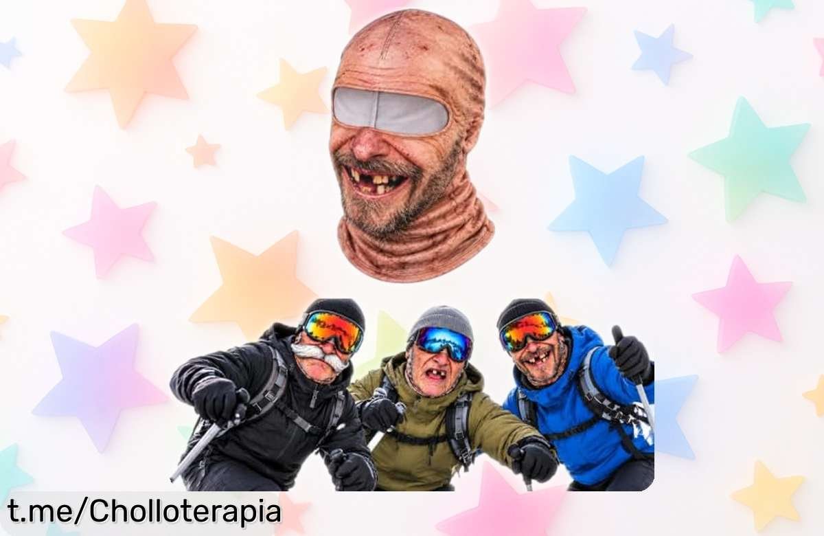 Pasamontañas con máscara de viejo cabrón súper realista, ¡llévatelo a un precio loco y disfruta del invierno con estilo y diversión ya!