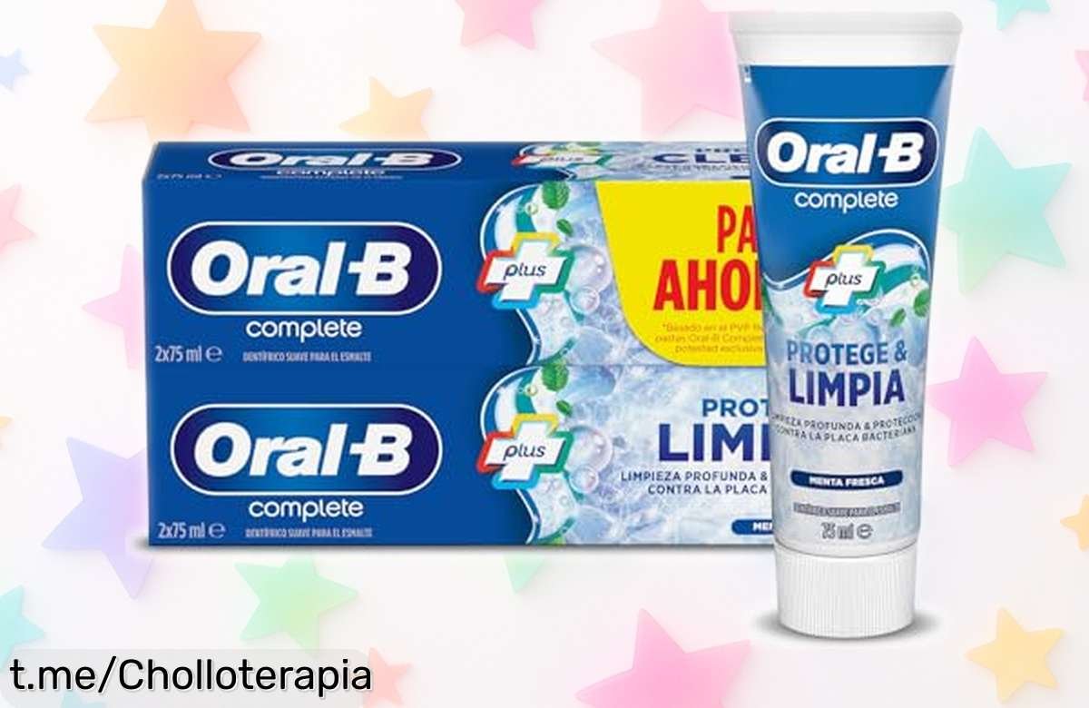Pasta de dientes OralB Complete en pack ahorro 2×75 ml a precio loco, para una limpieza profunda y un frescor que te hará sonreír todo el día. ¡No dejes pasar esta oportunidad!
