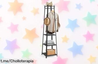 Perchero industrial VASAGLE con 4 estantes y ganchos a un precio regalado, organiza tu ropa de forma fácil y rápida. ¡No te quedes sin el tuyo!
