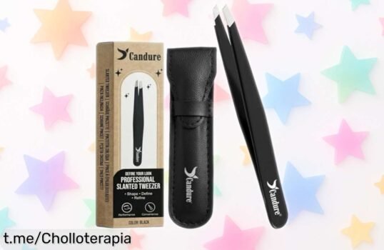 Pinzas de depilar profesionales Candure para cejas y vello facial a un precio loco en estuche de cuero, ¡no te quedes sin ellas! Tu belleza merece lo mejor.