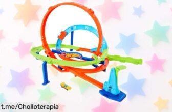 Pista de carreras Hot Wheels Action Loop Cyclone Challenge: ¡desafía a tus amigos y vive la emoción de las acrobacias, no te lo pierdas, es un ofertón!