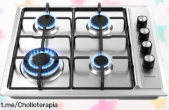 Placa de gas IsEasy con 4 fuegos y seguridad máxima: cocina como un chef en casa a un precio que no se volverá a ver, ¡no te lo pierdas!