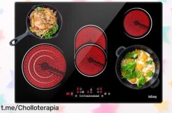 Placa vitrocerámica empotrada IsEasy de 5 fuegos, ¡ofertón impresionante! Calienta rapidísimo y cocina sin complicaciones. No te quedes sin ella, aprovecha este chollo ya.