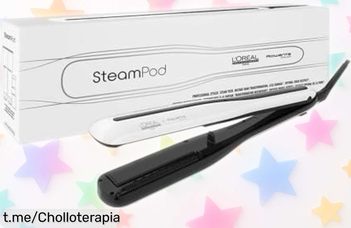Plancha de pelo a vapor SteamPod 3 de L’Oréal Professionnel, el ofertón que cuida tu cabello mientras lo estiliza al instante. ¡No dejes pasar esta oportunidad única!