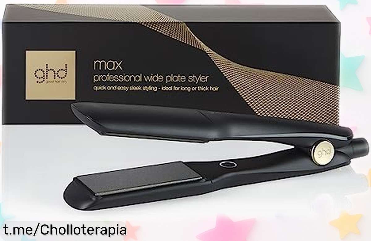 Plancha de pelo profesional ghd Max con placas anchas, ¡ofertón inesperado para alisar rápido y brillar! No pierdas la oportunidad de lucir peinados increíbles.