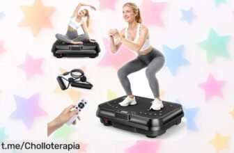 Plataforma vibratoria silenciosa con mando y bandas para quemar grasa a un precio tirado, ¡tonifica tu cuerpo en solo 10 minutos al día! No dejes pasar esta oportunidad única.