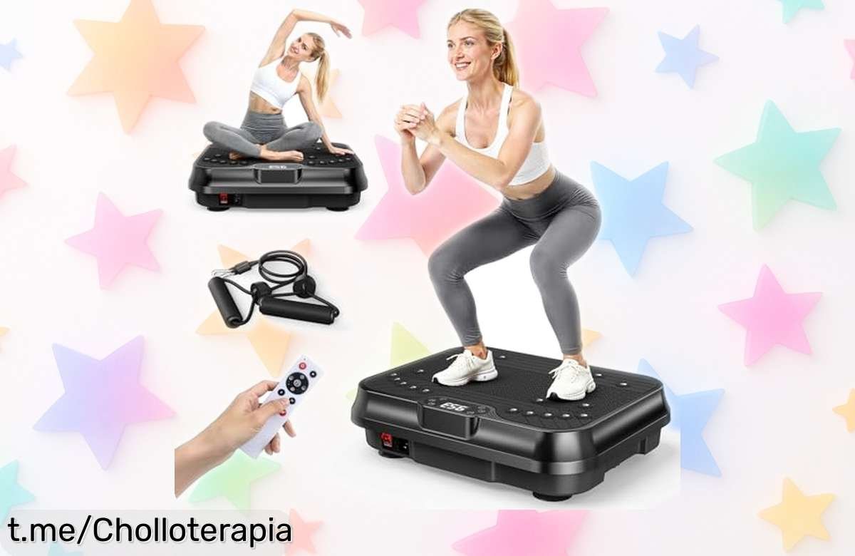 Plataforma vibratoria silenciosa con mando y bandas para quemar grasa a un precio tirado, ¡tonifica tu cuerpo en solo 10 minutos al día! No dejes pasar esta oportunidad única.