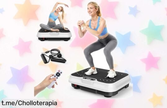Potente plataforma vibratoria con mando para quemar grasa y tonificar en solo 10 minutos; ¡aprovecha este precio regalado antes de que se acabe!