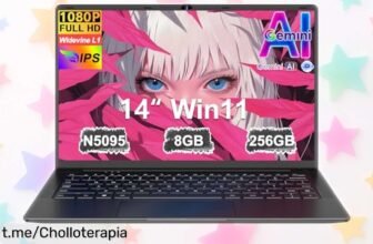 Potente portátil 14” con procesador Celeron y pantalla giratoria, rendimiento brutal a un precio de ganga que no podrás dejar escapar ¡Consíguelo antes de que se agote!