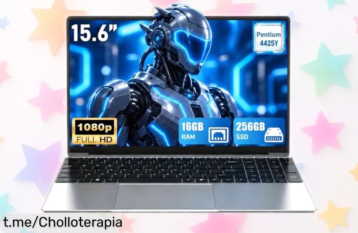 Potente portátil MITUNTUN de 15,6” con apertura de 180° y 16GB RAM a un precio increíble que no puedes dejar pasar; haz que cada tarea sea más fácil y disfruta al máximo tus momentos.