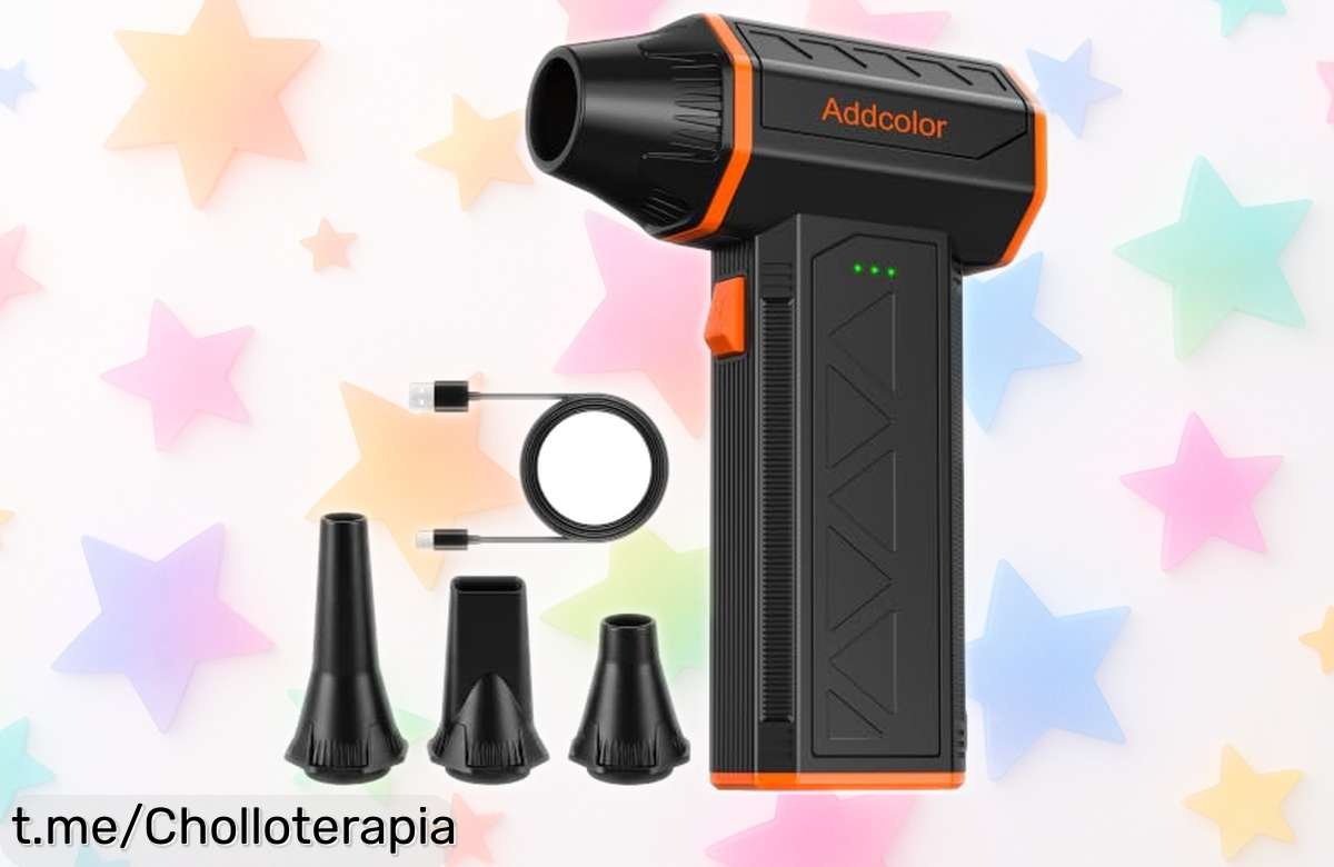 Potente soplador de aire ADDCOLOR que alcanza 100000 rpm, ¡ofertón para dejar tu PC impecable en segundos! No lo pienses demasiado y transfórmalo ya.