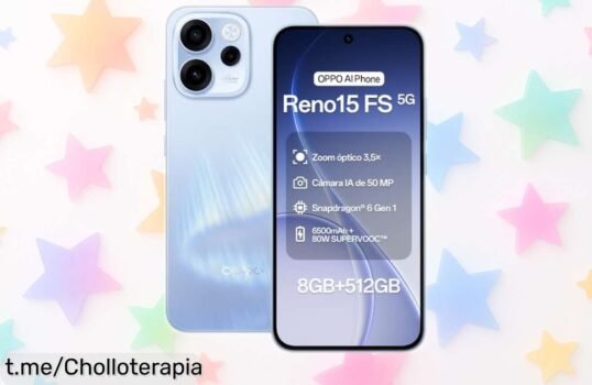 Potente y rápido móvil OPPO Reno15 FS 5G con cámara top y pantalla de 120 Hz, ¡ofertón increíble que te hará quererlo ya!