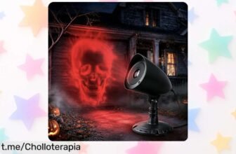 Proyector LED Halloween con efecto 3D de calavera roja, ¡un chollo que hará temblar tu casa! Monta un espectáculo fácil y divertido en segundos, no te quedes sin el tuyo.