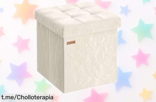 Puff baúl plegable SONGMICS MINOTA, la solución práctica para almacenar y sentarse: resistentísimo, ¡aprovecha este ofertón antes de que se acabe!