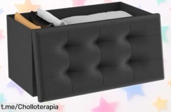 Puff de almacenaje Tlovendo con aspecto de lino a un precio de escándalo, ¡no te quedes sin el tuyo y dale un toque especial a tu hogar ahora mismo!
