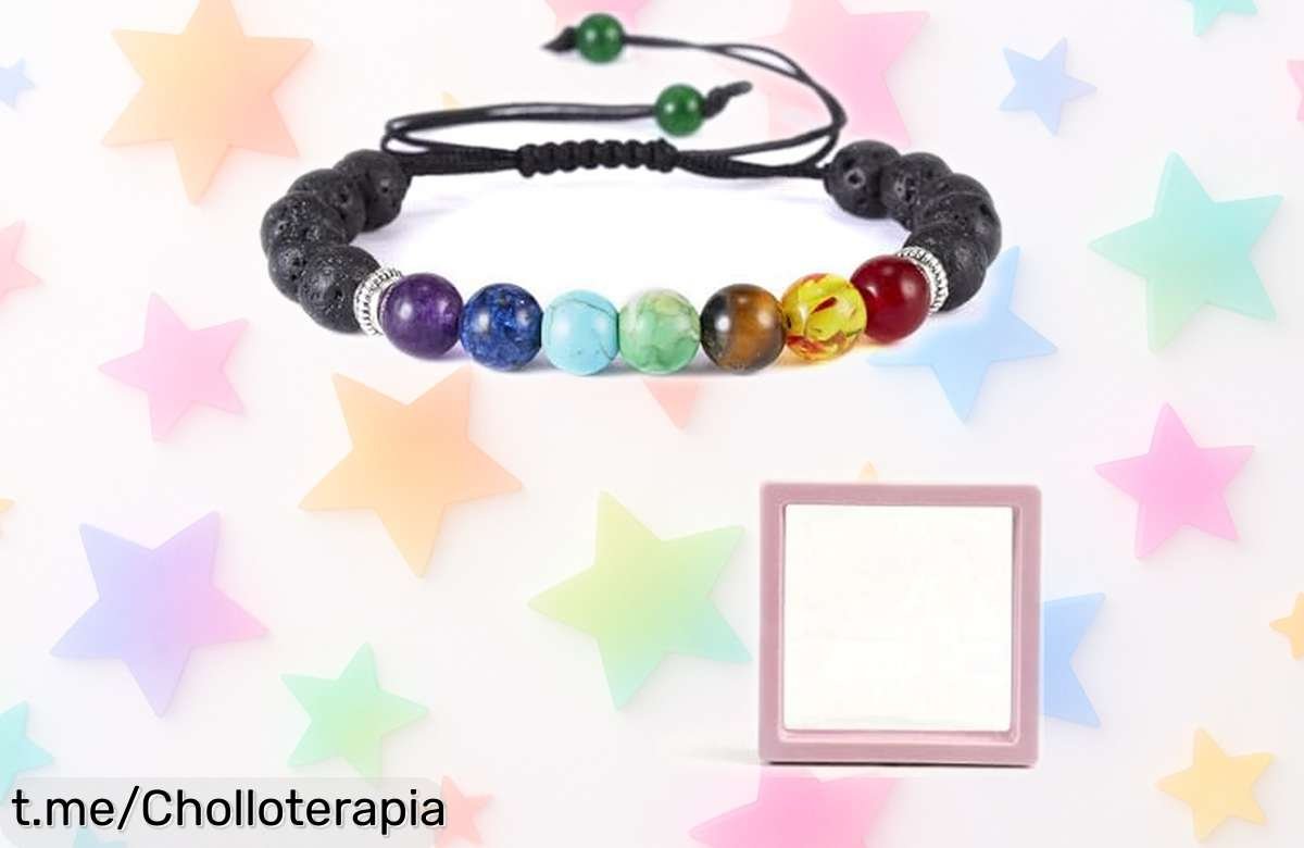 Pulsera de 7 chakras ZEBKEL con piedras volcánicas que te brinda relajación y protección energética ¡solo hoy a un precio absolutamente loco!