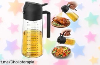 Pulverizador de aceite de vidrio 2 en 1 con medidor preciso, ideal para una cocina perfecta y a un precio tirado que no querrás dejar escapar, ¡hazlo tuyo ya!