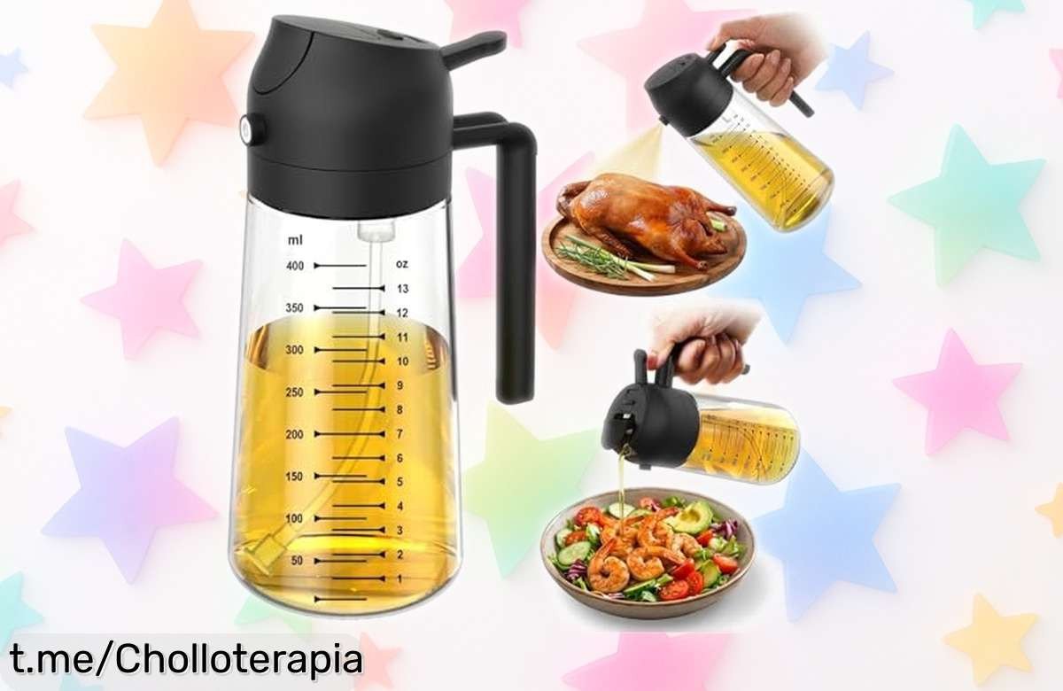 Pulverizador de aceite de vidrio 2 en 1 con medidor preciso, ideal para una cocina perfecta y a un precio tirado que no querrás dejar escapar, ¡hazlo tuyo ya!