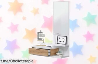 Recibidor con espejo y cajón de Dahlia: aprovecha este super chollo para dar un toque elegante a tu entrada antes que se agote y dale el estilo que merece tu hogar.
