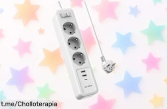 Regleta JSVER con 3 puertos USB y 3 enchufes, ¡el chollo que te conecta a la carga perfecta! Aprovecha esta oferta limitada y pon orden en tus cargas.