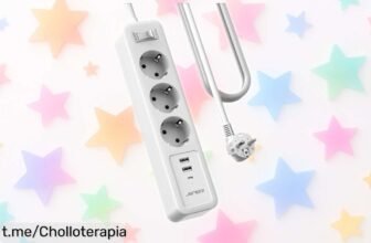 Regleta enchufe JSVER con 3 metros de cable y 3 puertos USB, un ofertón para tenerlo todo conectado sin lío, ¡no te pierdas esta oportunidad!