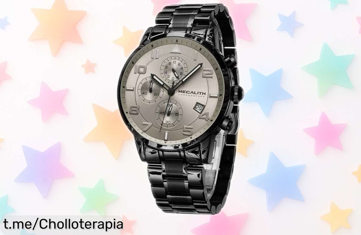 Reloj MEGALITH militar en acero inoxidable, cronógrafo y calendario a un precio de ganga: ¡la oportunidad perfecta para hacer feliz a alguien especial ya!