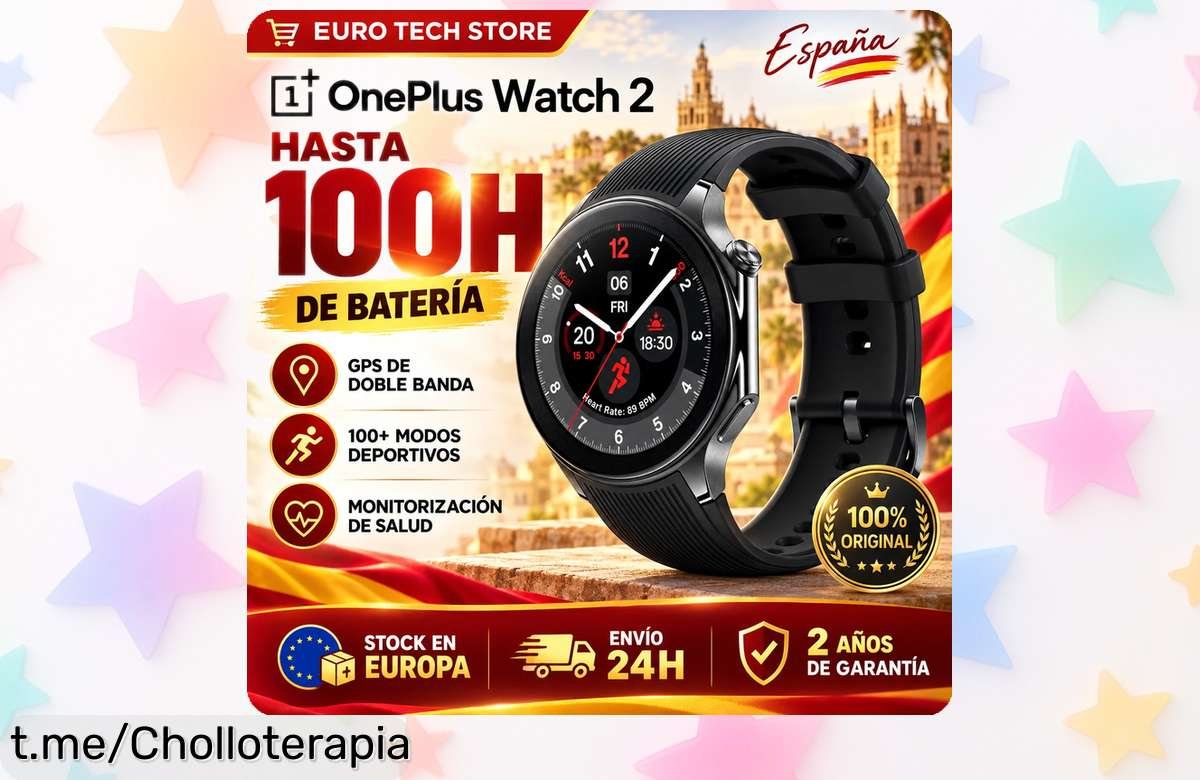 Reloj inteligente OnePlus 2, ¡listo para seguir tu salud y actividad con batería de 100 horas! Aprovecha este precio regalado antes de que desaparezca.