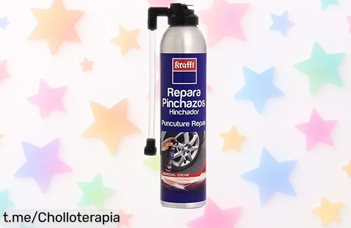 Repara tus pinchazos al instante con el sorprendente Kit Repara Pinchazos Krafft, ¡no dejes pasar este precio loco y vuelve a la ruta sin problemas!