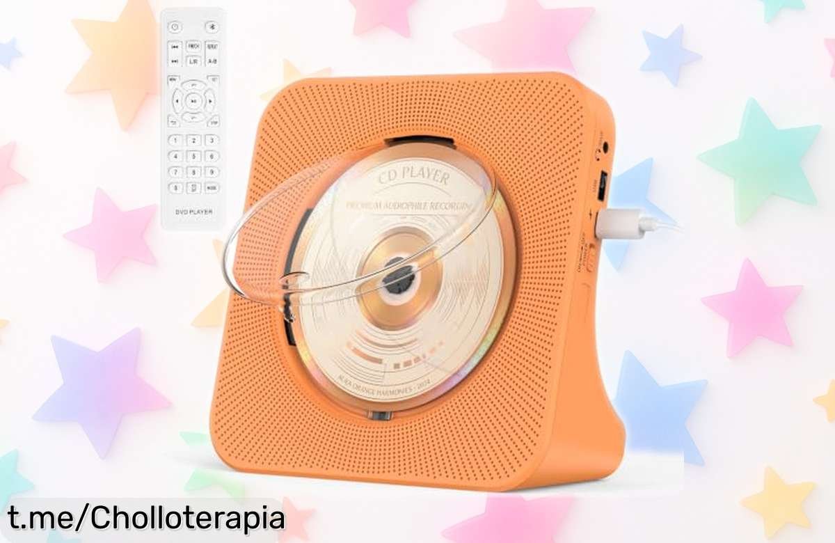 Reproductor de CD KOVCDVI con altavoces y Bluetooth, ¡ahora a un precio locura! Disfruta de tu música favorita al instante, no te quedes sin el tuyo antes que se agoten.
