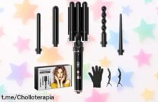 Rizador de pelo 5 en 1 OHFAMO con accesorios intercambiables a precio loco: ¡Cambia de look al instante y consigue ondas perfectas para deslumbrar!