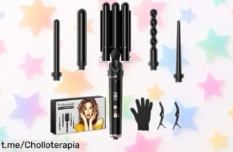 Rizador de pelo 5 en 1 OHFAMO con accesorios intercambiables a precio loco: ¡Cambia de look al instante y consigue ondas perfectas para deslumbrar!
