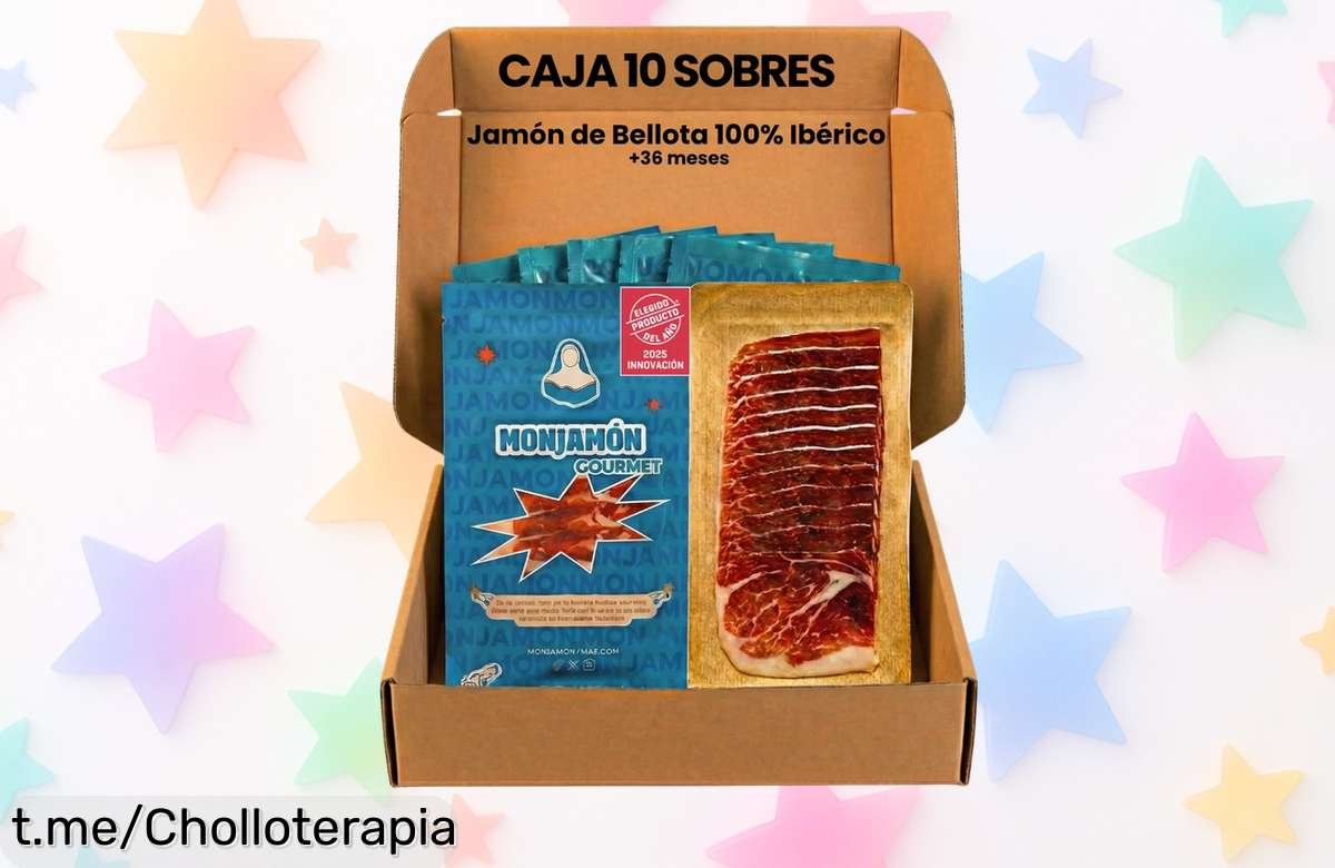Sabor intenso y delicado con 10 sobres de jamón ibérico Pata Negra, un auténtico chollo para tus momentos más especiales; ¡no dejes pasar esta oferta irrepetible!