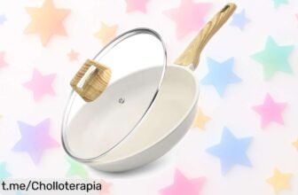 Sartén antiadherente de cerámica GiPP con tapa, ¡rebajada a un precio loco para que disfrutes cocinando fácil y sano sin quemarte! No te lo pierdas, siente el placer de cocinar.