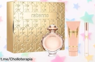 Set completo de perfume Olympea de Paco Rabanne con loción y mini spray a precio regalado, ¡no te pierdas la ocasión de lucir siempre fabulosa!