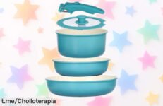 Set de 5 ollas y sartenes GiPP con mango extraíble a precio loco, disfruta de comidas deliciosas sin que nada se pegue y llévalas al horno ¡no te lo querrás perder!