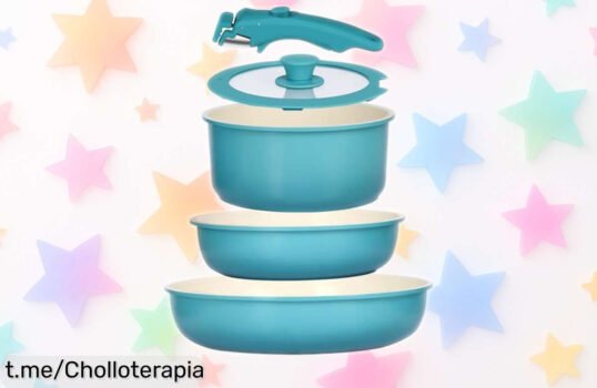 Set de 5 ollas y sartenes GiPP con mango extraíble a precio loco, disfruta de comidas deliciosas sin que nada se pegue y llévalas al horno ¡no te lo querrás perder!