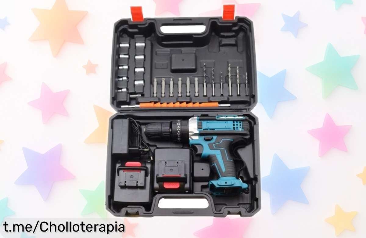 Set de taladro percutor inalámbrico Don Feliz con 2 baterías: gran chollo para hacer tus reparaciones sin cables y a toda potencia, ¡llevátelo antes que se agote!