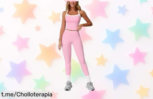 Set deportivo IDOPIP de dos piezas: luce genial con este super chollo para yoga y gym, ¡no te quedes sin tu conjunto que se seca rápido y aguanta el ritmo!