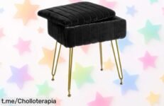 Silla otomana de piel falsa IBUYKE con almacenamiento y patas antideslizantes, ¡rebajada a un precio loco! Dale estilo a tu rincón ahora mismo antes de que se agote.