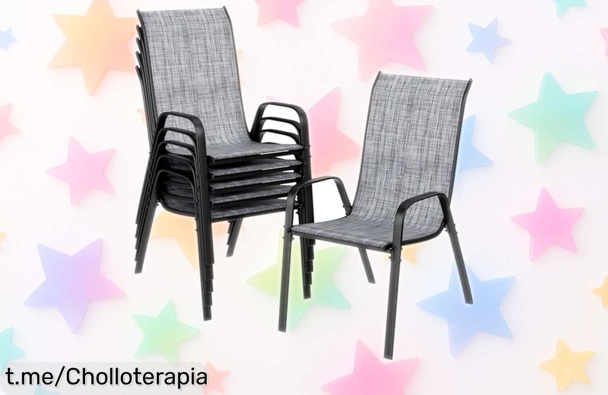 Sillas de jardín apilables LIFERUN con respaldo alto a precio loco, perfectas para camping o terrazas. ¡Consigue las tuyas y disfruta del verano como nunca!