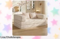 Sofá cama Vipbear para dos, nunca visto: amplio y resistente, ideal para maratones de peli o siesta. ¡No te pierdas este chollazo que transformará tu chill out!