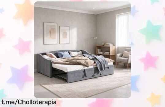 Sofá cama doble abatible en terciopelo, ¡súper chollo! Aprovecha este ofertón caído del cielo y transforma tu espacio con estilo y comodidad ahora mismo.