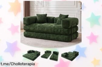 Sofá cama esquinero Vipbear con viscoelástica y funda de pana, precio rebajado para que lo disfrutes y ahorres espacio. ¡Hazte con el tuyo antes de que se agoten!
