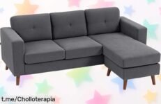 Sofá chaise longue reversible HOMCOM para 3 plazas, ¡un ofertón que ahora está regalado y hará de tu hogar el lugar más acogedor!