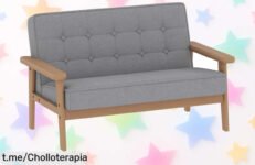 Sofá para niños de 2 plazas con estructura de madera, super suave y ideal para su rincón favorito, ¡y ahora a un precio loco! Aprovecha este ofertón antes que se agote.