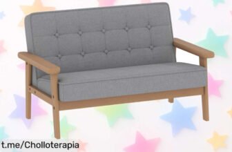 Sofá para niños de 2 plazas con estructura de madera, super suave y ideal para su rincón favorito, ¡y ahora a un precio loco! Aprovecha este ofertón antes que se agote.