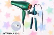Soporte autoadhesivo para secador y plancha LOXSUN, nunca antes visto: ofrece resistencia extrema al mejor precio y cuida tus aparatos. ¡No dejes pasar este ofertón que te va a encantar!