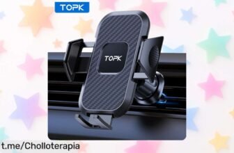 Soporte universal para móvil TOPK con bloqueo automático: ¡Fijación segura y precio de ganga que no podrás dejar escapar! Aprovecha este chollo antes de que se agote.