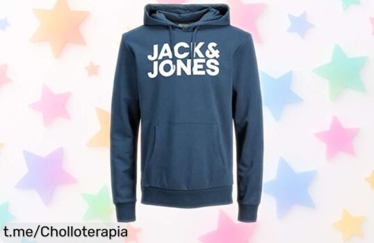 Sudadera con capucha JACK & JONES para hombre, un básico irresistible que ahora tiene un precio de escándalo. ¡No te quedes sin la tuya y luce increíble ya!